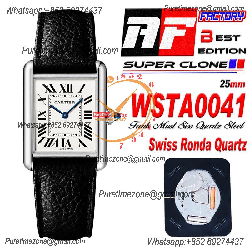 Tank Louis Must 25mm WSTA0041 Swiss Quartz Womens Watch Best Edition AF White Dial Leather Ladies