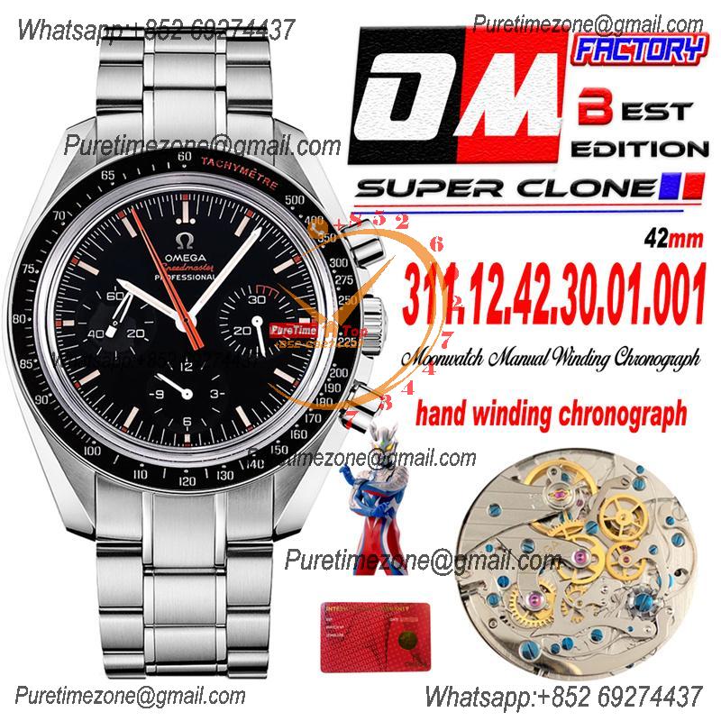 Speedmaster Speedy Tuesday 2 ‘Ultraman’Winding Chronograph Mens Watch Best Edition OMF Black Dial SS Bracelet CHS