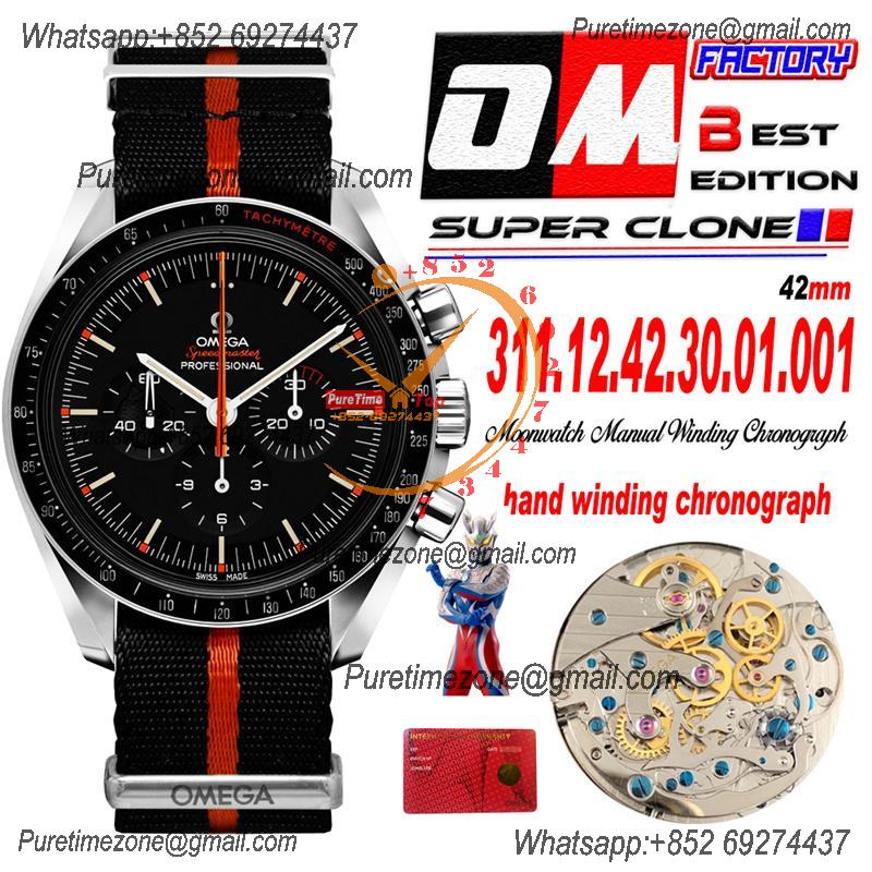 Speedmaster Speedy Tuesday 2 ‘Ultraman’Winding Chronograph Mens Watch Best Edition OMF Black Dial Nylon CHS