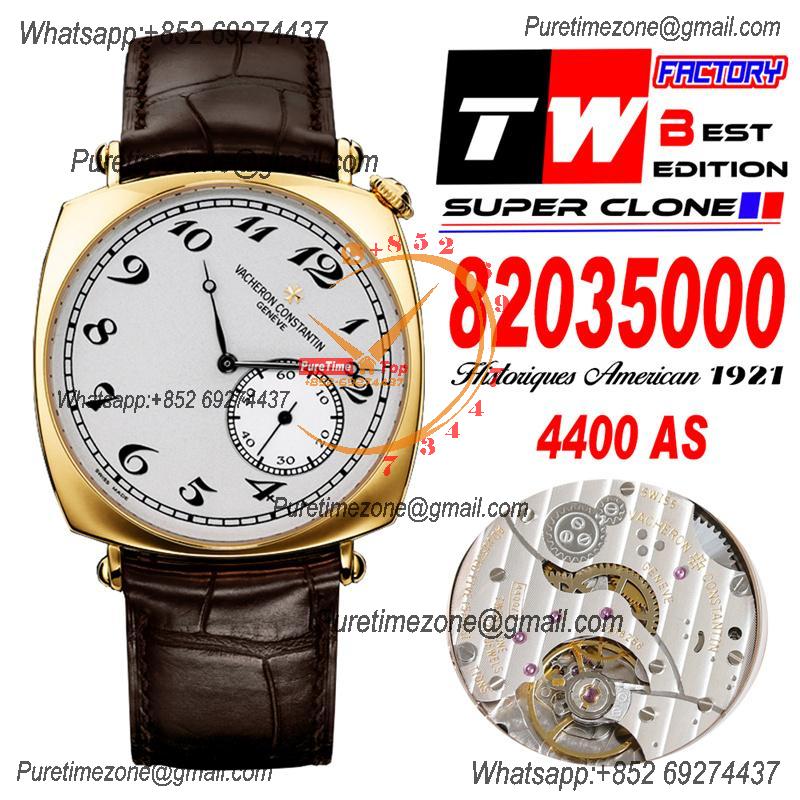 Historiques American 1921 82035 A4400 Automatic Mens Watch Best Edition TWF 40 YG Silver Dial Brown Leather Strap CHS