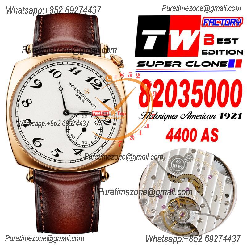 Historiques American 1921 82035 A4400 Automatic Mens Watch Best Edition TWF 40 RG Silver Dial Brown Leather Strap CHS