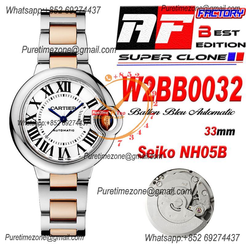 Ballon Bleu W2BB0032 SEIKO NH05A Automatic Womens Watch Best Edition AF 33mm RG White Roman Dial SS Bracelet Ladies