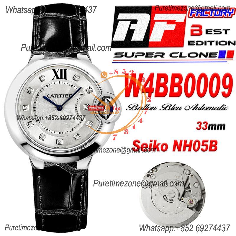 Ballon Bleu W4BB0009 SEIKO NH05A Automatic Womens Watch Best Edition AF 33mm SS White Dial Leather Strap Ladies