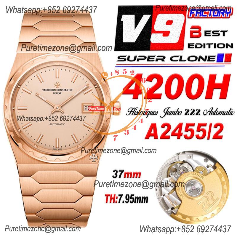 Historiques 4200H 222 Jumbo A2455 Automatic Mens Womens Unisex Watch Best Edition V9F RG ROSE GOLD Dial CHS