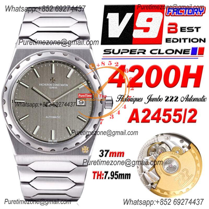 Historiques 4200H 222 Jumbo A2455 Automatic Mens Womens Unisex Watch Best Edition V9F Gray Dial CHS