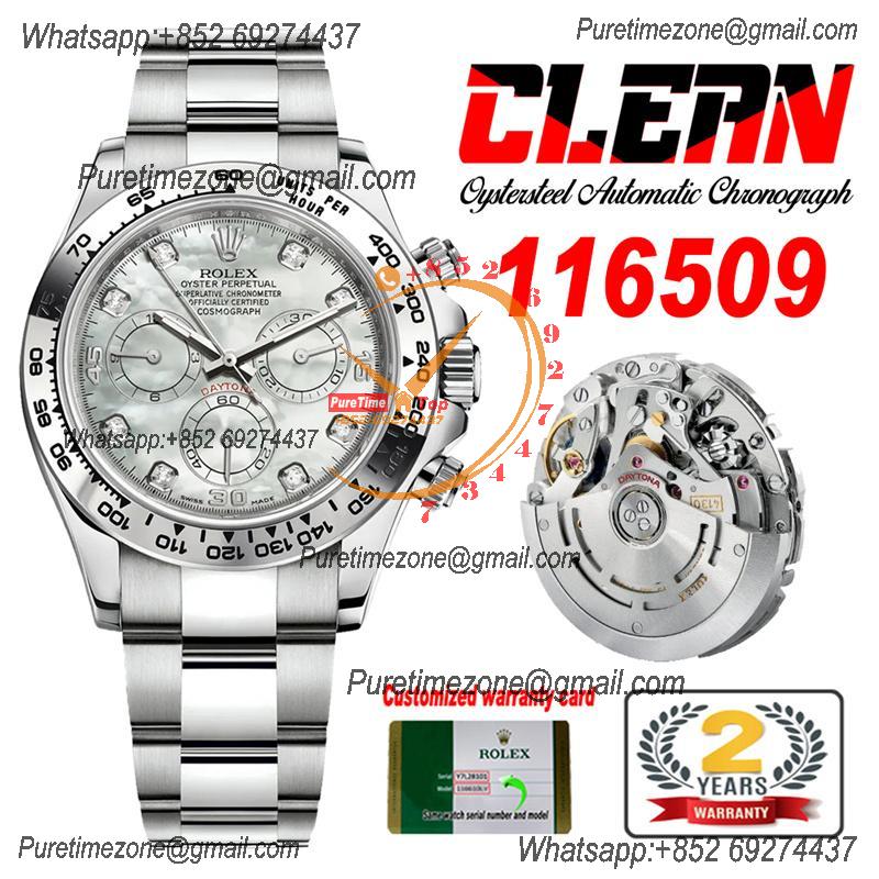 Daytona 116509 SA4130 Automatic Chronograph Mens Watch Best Edition CLEAN V3 MOP Dial 904L Steel Bracelet CHS