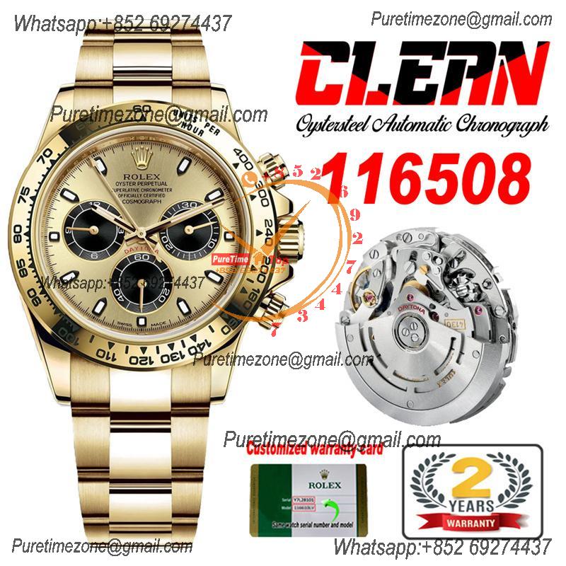 Daytona 116508 SA4130 Automatic Chronograph Mens Watch Best Edition CLEAN  V3 YG Champagne Dial 904L Steel Bracelet CHS