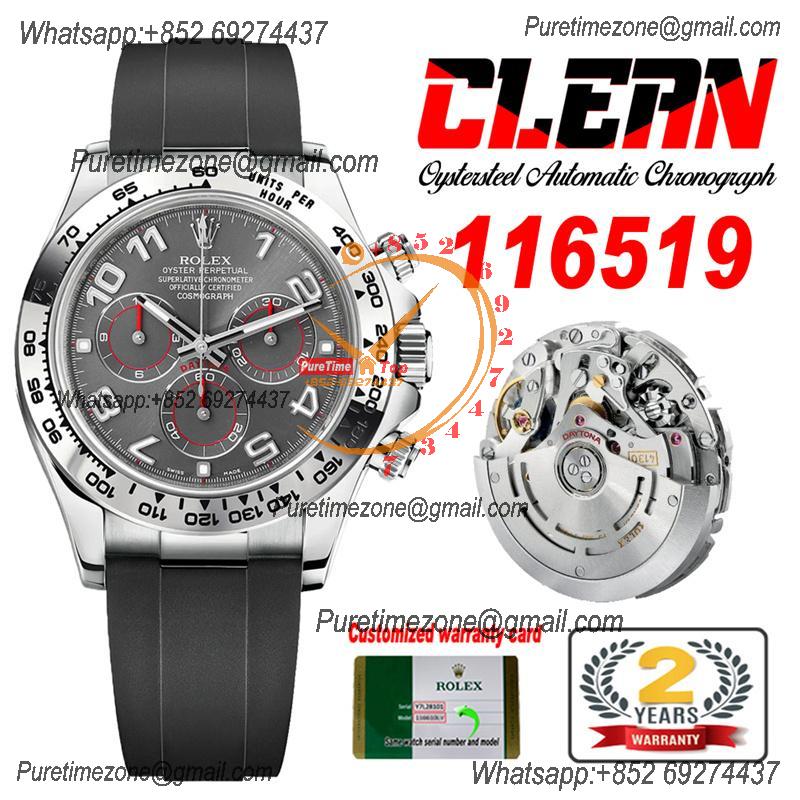 Daytona 116519 SA4130 Automatic Chronograph Mens Watch Best Edition CLEAN V3 SS Gray Dial Black Oysterflex Rubber