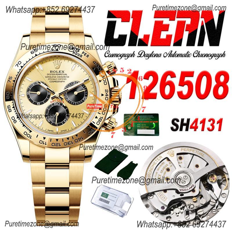 Daytona 126508 SH4131 Automatic Chronograph Mens Watch Best Edition CLEAN YG Champagne Dial 904L SS Bracelet CHS