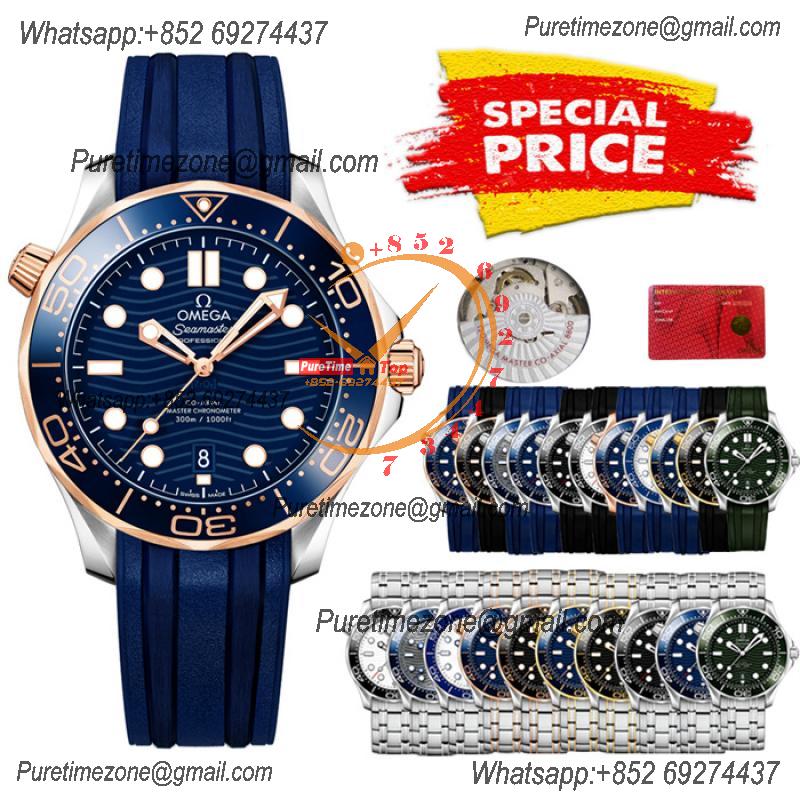 Special Prices Seamaster Diver 300M A21J Automatic Mens Watch 42 RG Ceramics Bezel Blue Dial Rubber Strap CHS