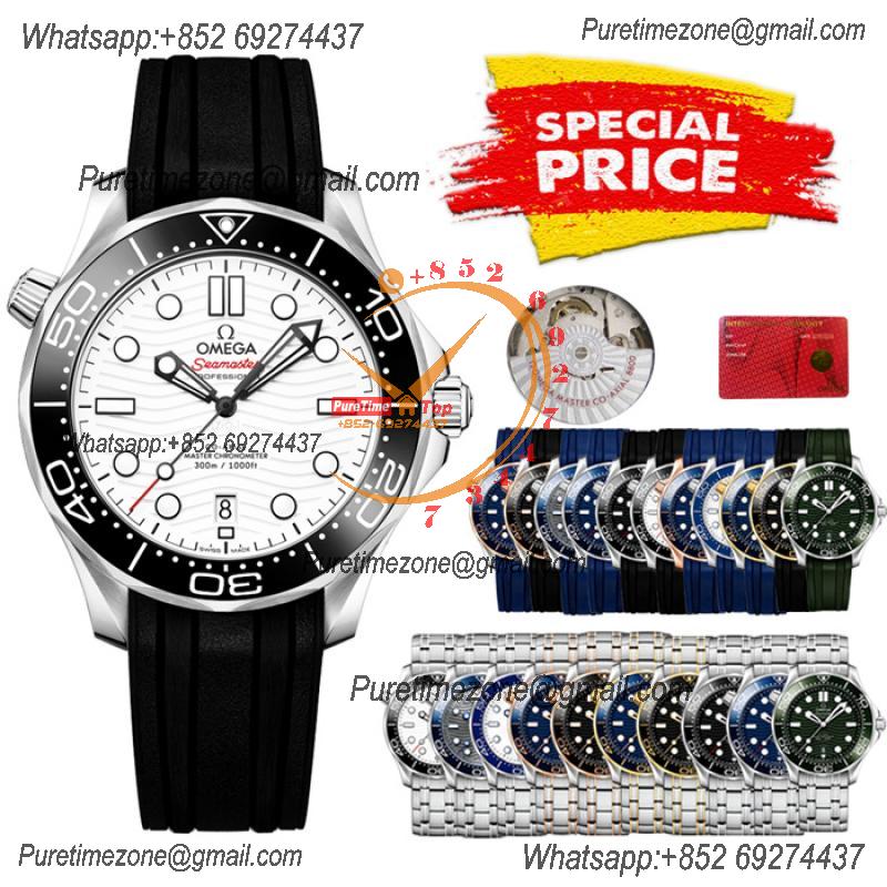 Special Prices Seamaster Diver 300M A21J Automatic Mens Watch 42 SS Ceramics Bezel White Dial Rubber Strap CHS