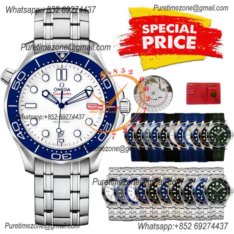 Special Prices Seamaster Diver 300M A21J Automatic Mens Watch 42 Ceramics Bezel White Dial Stainless Steel Bracelet CHS