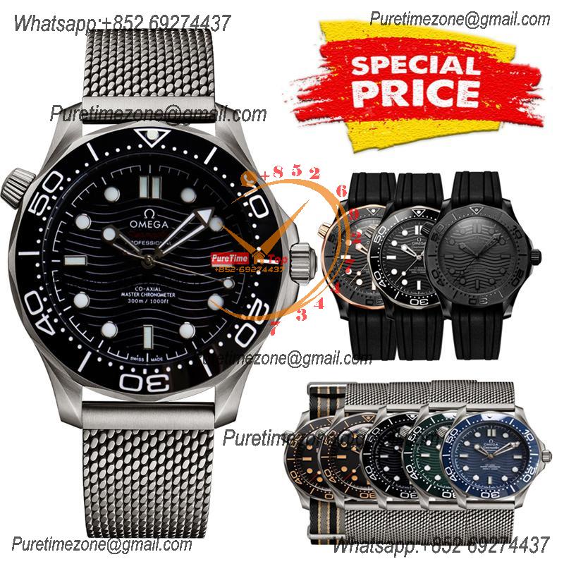 Special Prices Seamaster Diver 300M A21J Automatic Mens Watch 42 Ceramics Bezel Black Dial Mesh Bracelet CHS