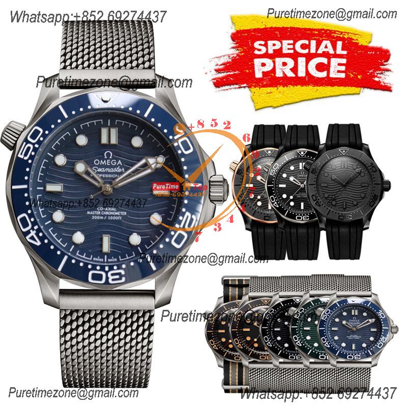 Special Prices Seamaster Diver 300M A21J Automatic Mens Watch 42 Ceramics Bezel Blue Dial Mesh Bracelet CHS