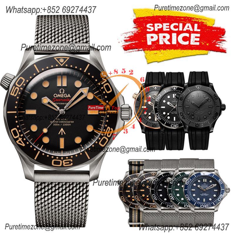 Special Prices Seamaster Diver 300M "No Time to Die" A21J Automatic Mens Watch 42  Black Dial Mesh Bracelet CHS