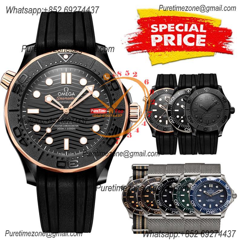 Special Prices Seamaster Diver 300M A21J Automatic Mens Watch 42 RG Ceramics Bezel Black Dial Rubber Strap CHS