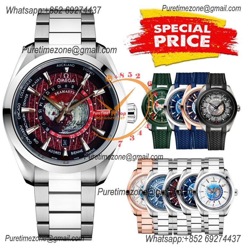 Special Prices Aqua Terra 150M Worldtime A21J Automatic Mens Watch 41 Red Dial Stainless Steel Bracelet CHS