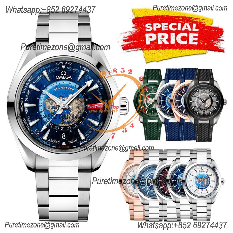 Special Prices Aqua Terra 150M Worldtime A21J Automatic Mens Watch 41 Blue Dial Stainless Steel Bracelet CHS