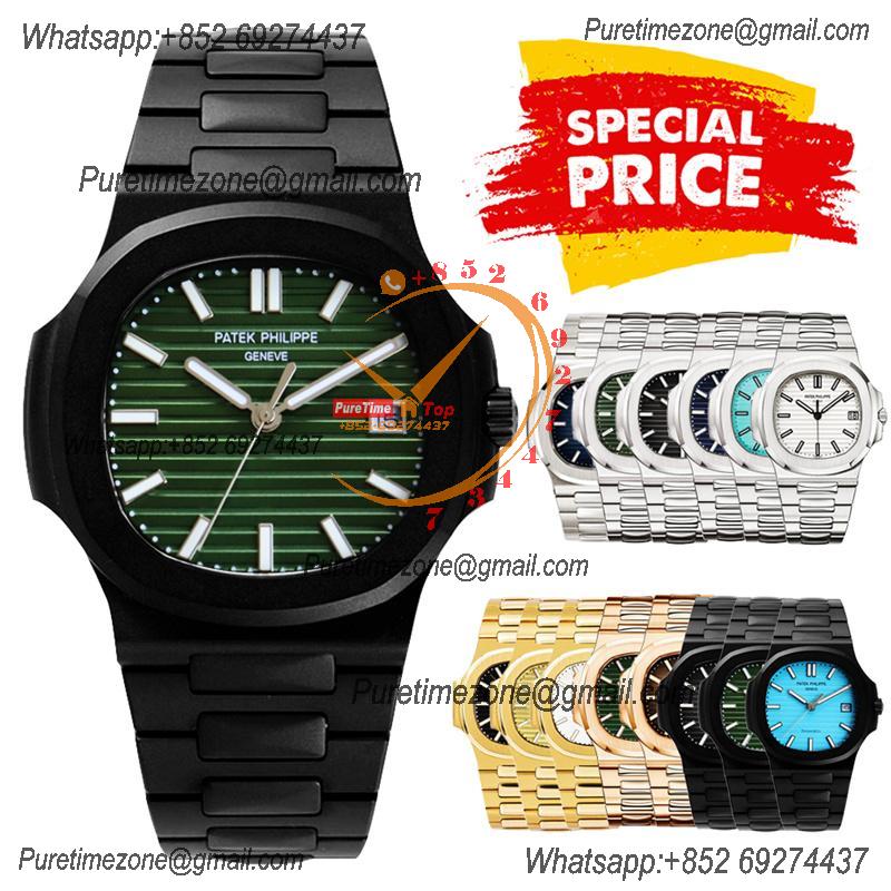 Special Prices Nautilus 5711 A21J Automatic Mens Watch 40 DLC Green Dial Stainless Steel Bracelet  CHS