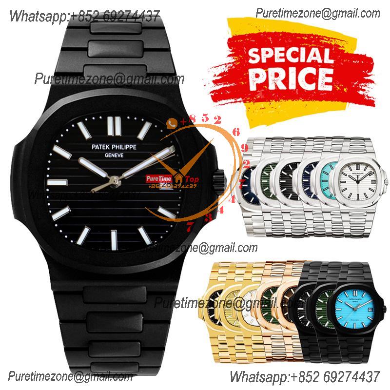 Special Prices Nautilus 5711 A21J Automatic Mens Watch 40 DLC Black Dial Stainless Steel Bracelet CHS