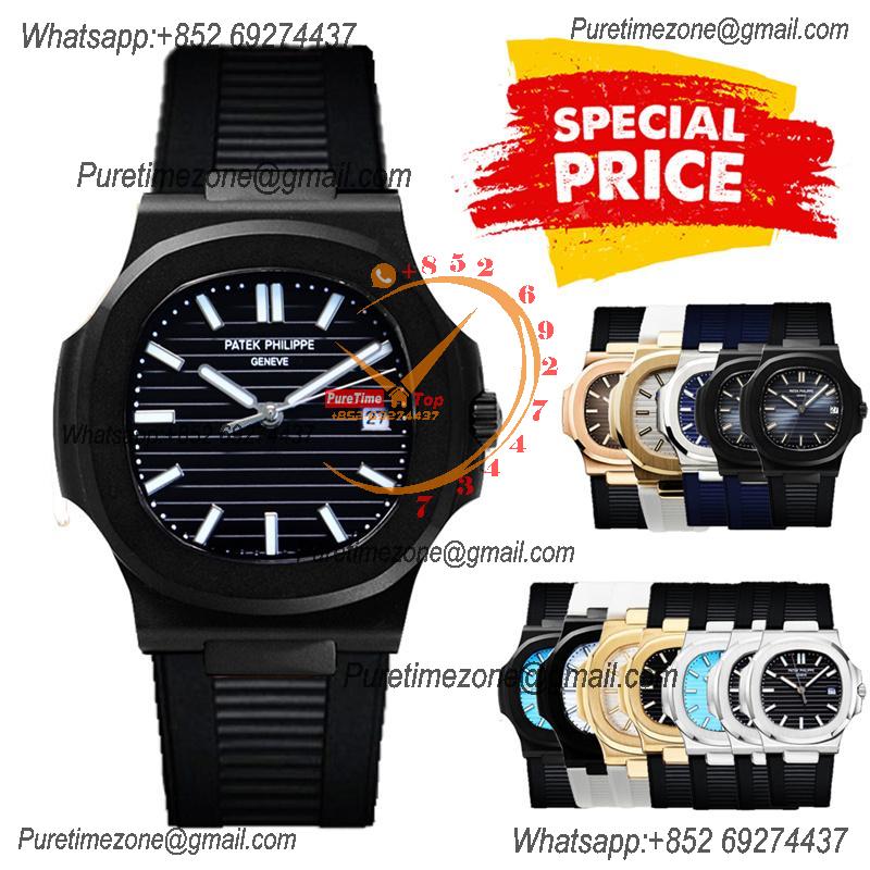 Special Prices Nautilus 5711 A21J Automatic Mens Watch 40 DLC Black Dial Rubber Strap CHS