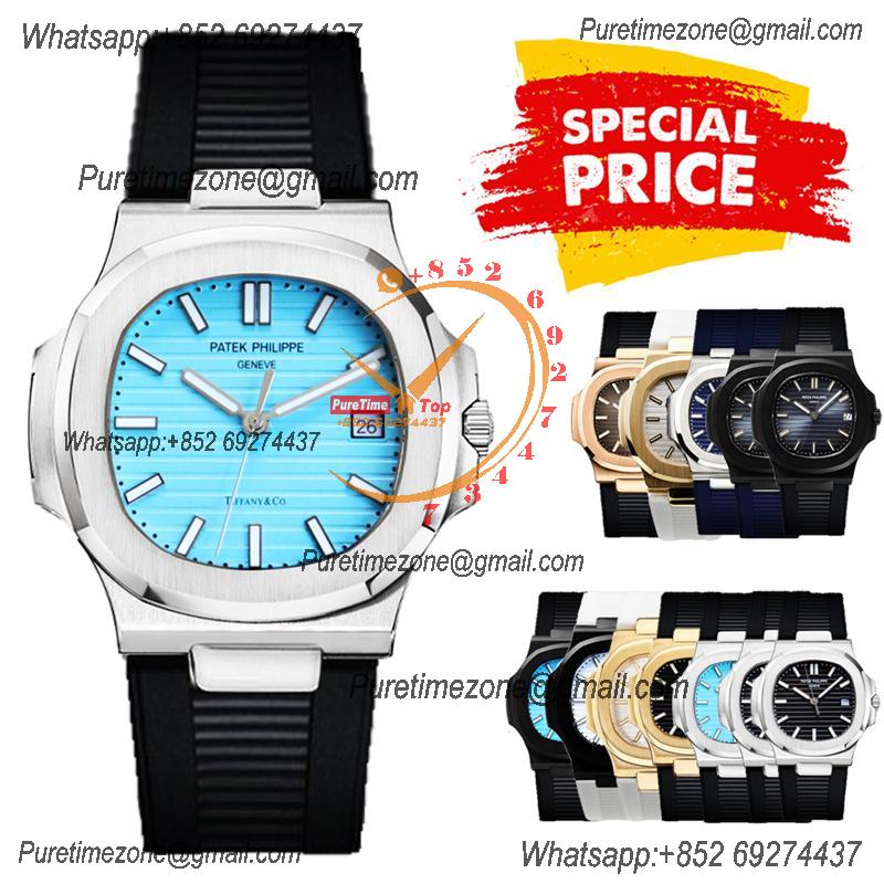 Special Prices Nautilus 5711 A21J Automatic Mens Watch 40 Steel Case Tiffany Blue Dial Rubber Strap CHS