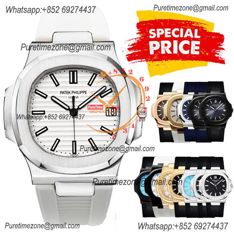 Special Prices Nautilus 5711 A21J Automatic Mens Watch 40 Steel Case White Dial Rubber Strap CHS