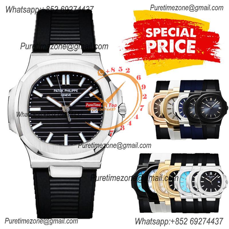 Special Prices Nautilus 5711 A21J Automatic Mens Watch 40 Steel Case Black Dial Rubber Strap CHS