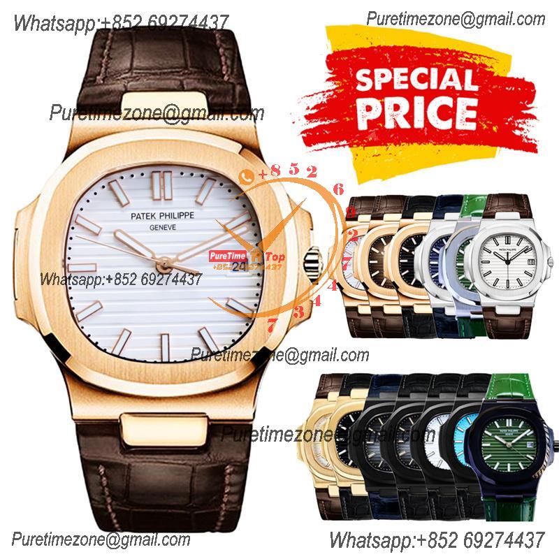 Special Prices Nautilus 5711 A21J Automatic Mens Watch 40 RG White Dial Brown Leather Strap CHS