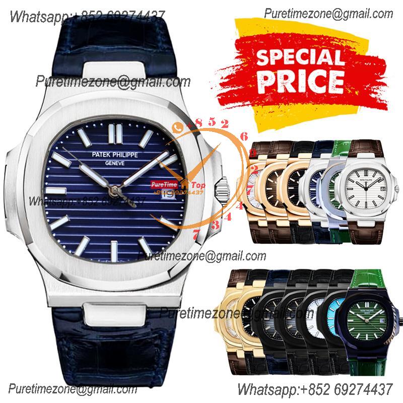 Special Prices Nautilus 5711 A21J Automatic Mens Watch 40 Steel Case Blue Dial Leather Strap CHS