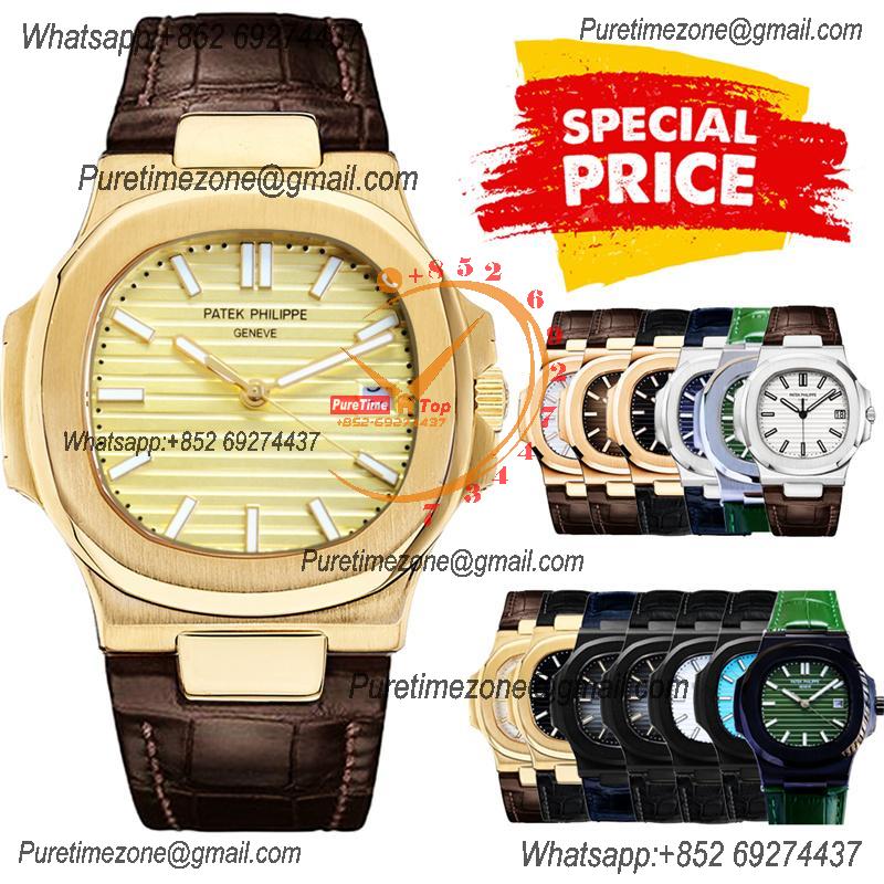 Special Prices Nautilus 5711 A21J Automatic Mens Watch 40 YG Gold Dial Leather Strap CHS