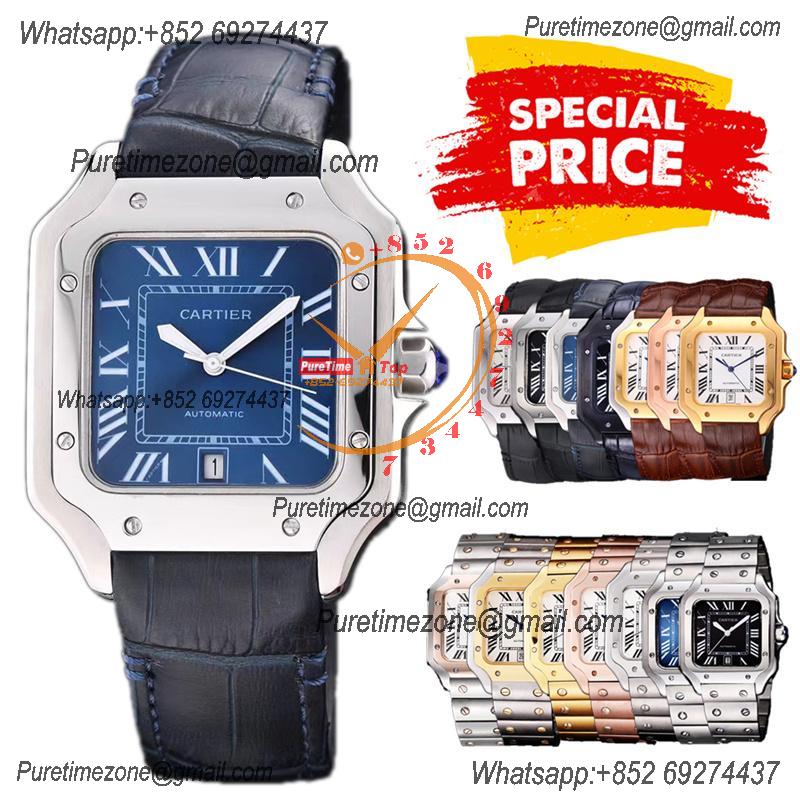 Special Prices Santos Lager Model 40mm A21j Automatic Mens Watch Steel Case Blue Dial Leather Strap CHS