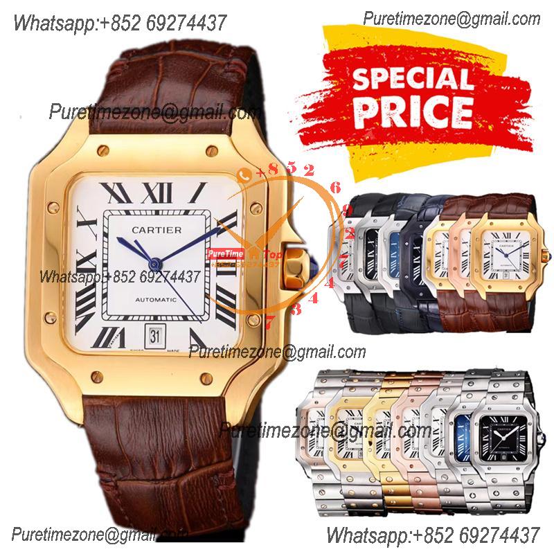 Special Prices Santos Lager Model 40mm A21j Automatic Mens Watch YG White Dial Brown Leather Strap CHS