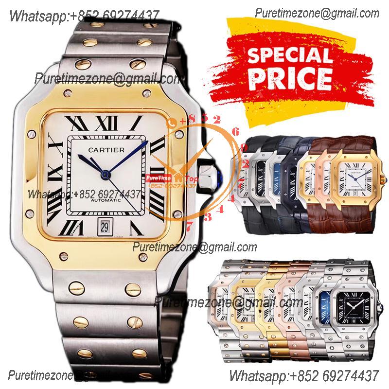 Special Prices Santos Lager Model 40mm A21j Automatic Mens Watch YG White Dial Stainless Steel Bracelet CHS