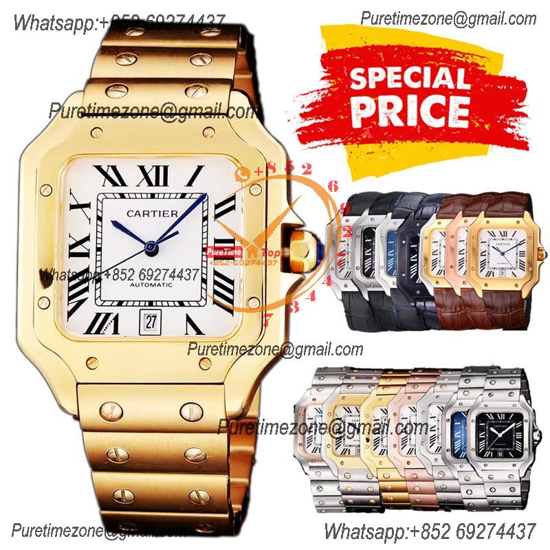 Special Prices Santos Lager Model 40mm A21j Automatic Mens Watch YG White Dial Stainless Steel Bracelet CHS