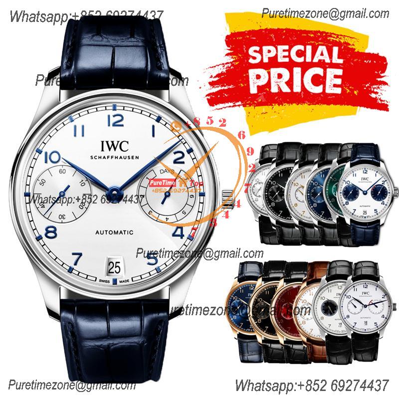 Special Prices Portugieser A21j Automatic Power Reserve Mens Watch SS White Dial Leather Strap CHS