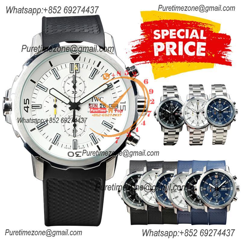 Special Prices Schaffhaseun Aquatimer Japan Quartz Chronograph Mens Watch 44 Steel Case White Dial Rubber Strap CHS