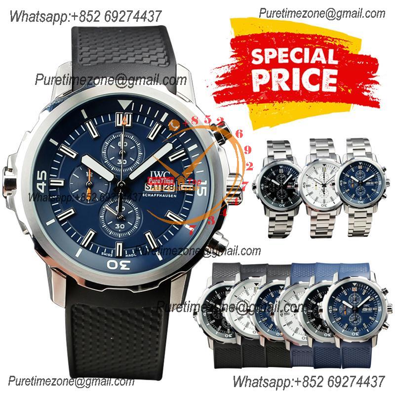 Special Prices Schaffhaseun Aquatimer Japan Quartz Chronograph Mens Watch 44 Steel Case Blue Dial Rubber Strap CHS