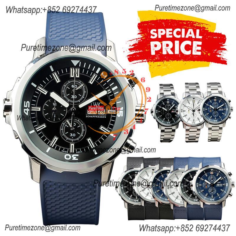 Special Prices Schaffhaseun Aquatimer Japan Quartz Chronograph Mens Watch 44 Steel Case Black Dial Rubber Strap CHS