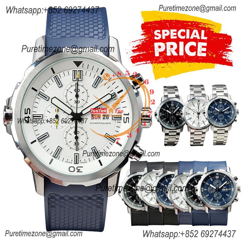 Special Prices Schaffhaseun Aquatimer Japan Quartz Chronograph Mens Watch 44 Steel Case White Dial Rubber Strap CHS