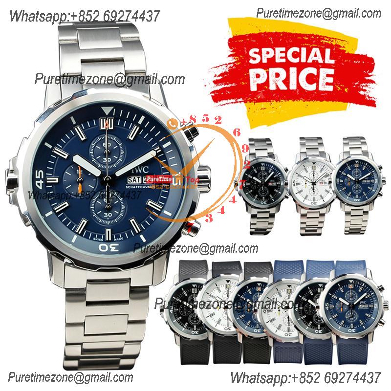 Special Prices Schaffhaseun Aquatimer Japan Quartz Chronograph Mens Watch 44 Blue Dial Stainless Steel Bracelet  CHS