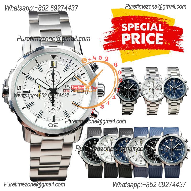 Special Prices Schaffhaseun Aquatimer Japan Quartz Chronograph Mens Watch 44 White Dial Stainless Steel Bracelet  CHS