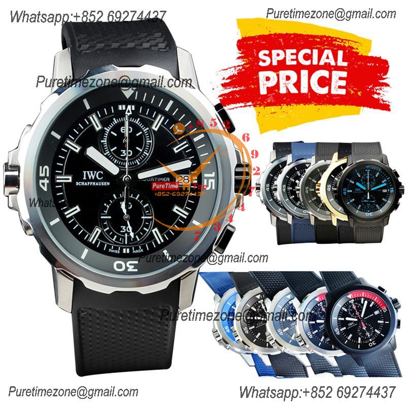 Special Prices Schaffhaseun Aquatimer Japan Quartz Chronograph Mens Watch 40 Black Dial Rubber Strap CHS