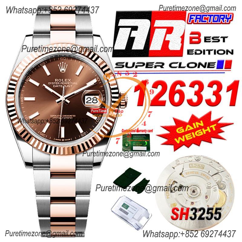 Datejust 126331 41 SH3235 Automatic Mens Watch Best Edition ARF RG Brown Dial 904L Oyster Bracelet (Gain Weight）