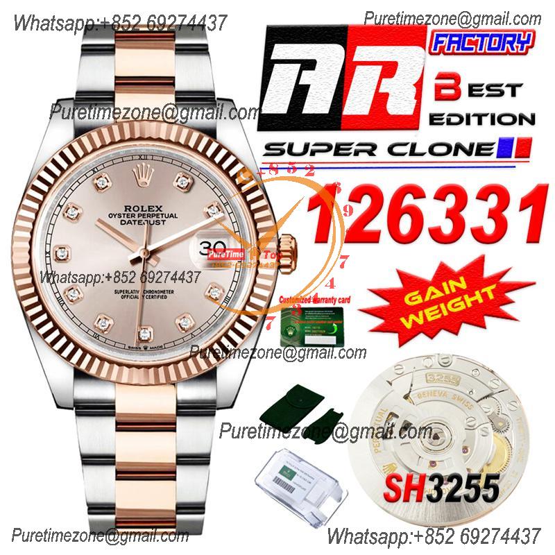 Datejust 126331 41 SH3235 Automatic Mens Watch Best Edition ARF RG Gold Dial 904L Oyster Bracelet (Gain Weight）