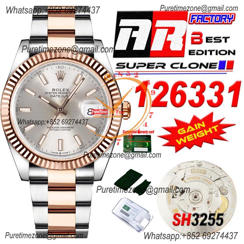 Datejust 126331 41 SH3235 Automatic Mens Watch Best Edition ARF RG Glod Dial 904L Oyster Bracelet (Gain Weight）