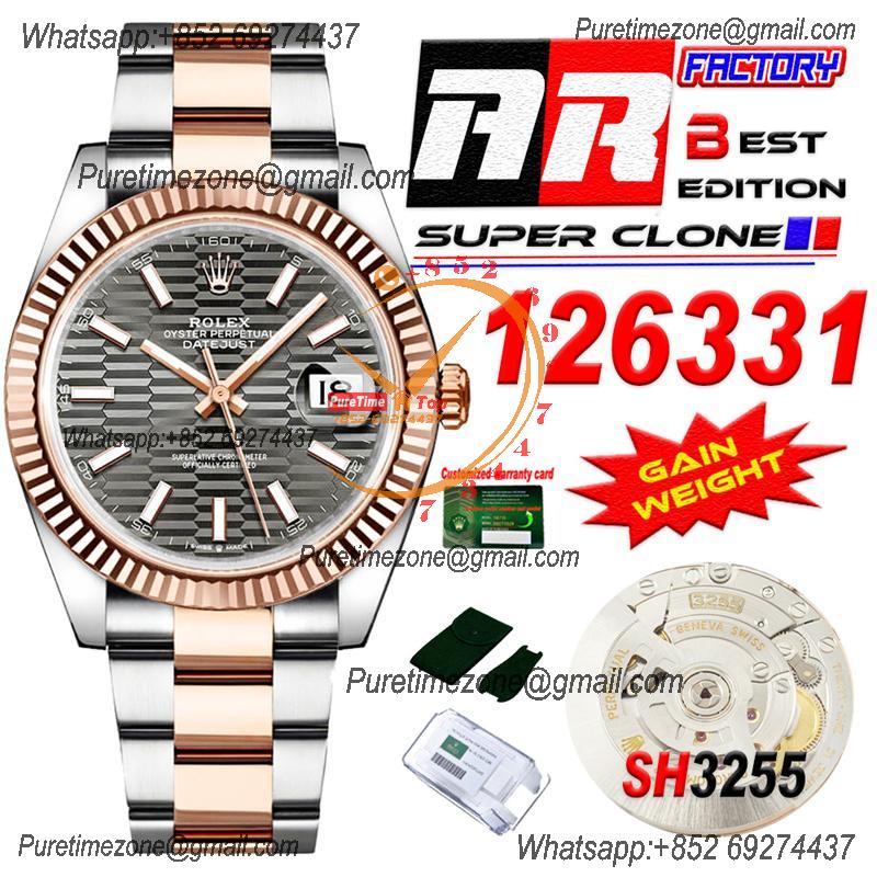 Datejust 126331 41 SH3235 Automatic Mens Watch Best Edition ARF RG Gray Dial 904L Oyster Bracelet (Gain Weight）