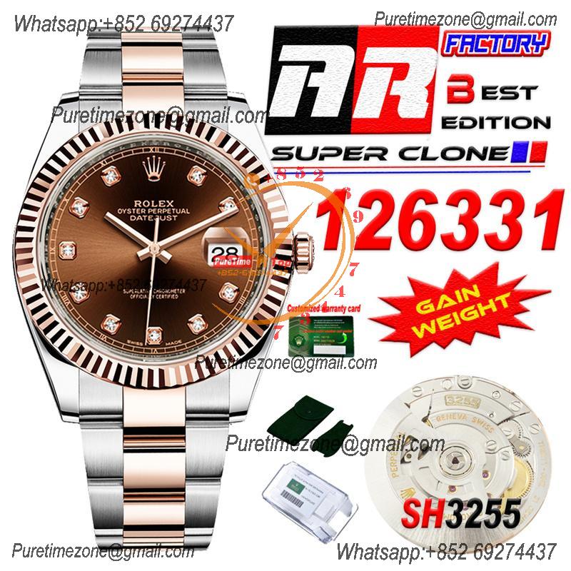 Datejust 126331 41 SH3235 Automatic Mens Watch Best Edition ARF RG Brown Dial 904L Oyster Bracelet (Gain Weight）