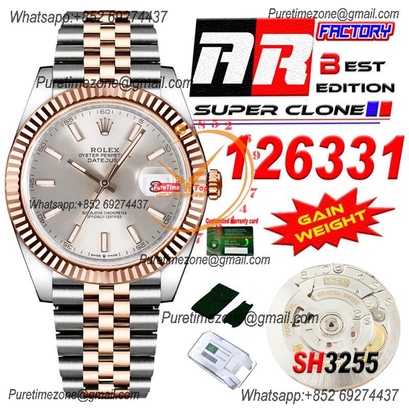 Datejust 126331 41 SH3235 Automatic Mens Watch Best Edition ARF RG Silver Dial 904L Jubilee Bracelet (Gain Weight）