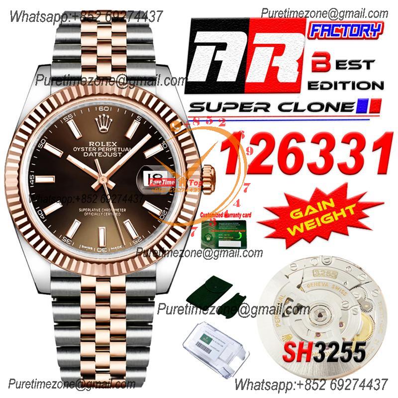 Datejust 126331 41 SH3235 Automatic Mens Watch Best Edition ARF RG Brown Dial 904L Jubilee Bracelet (Gain Weight）